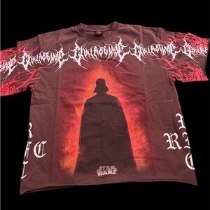 Star Wars Men's Short Sleeve Tee - Black with Red/Orange Vader Halo